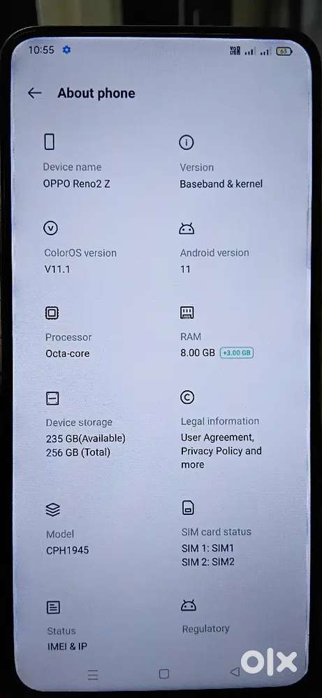 Oppo reno z2 exchange  8 256