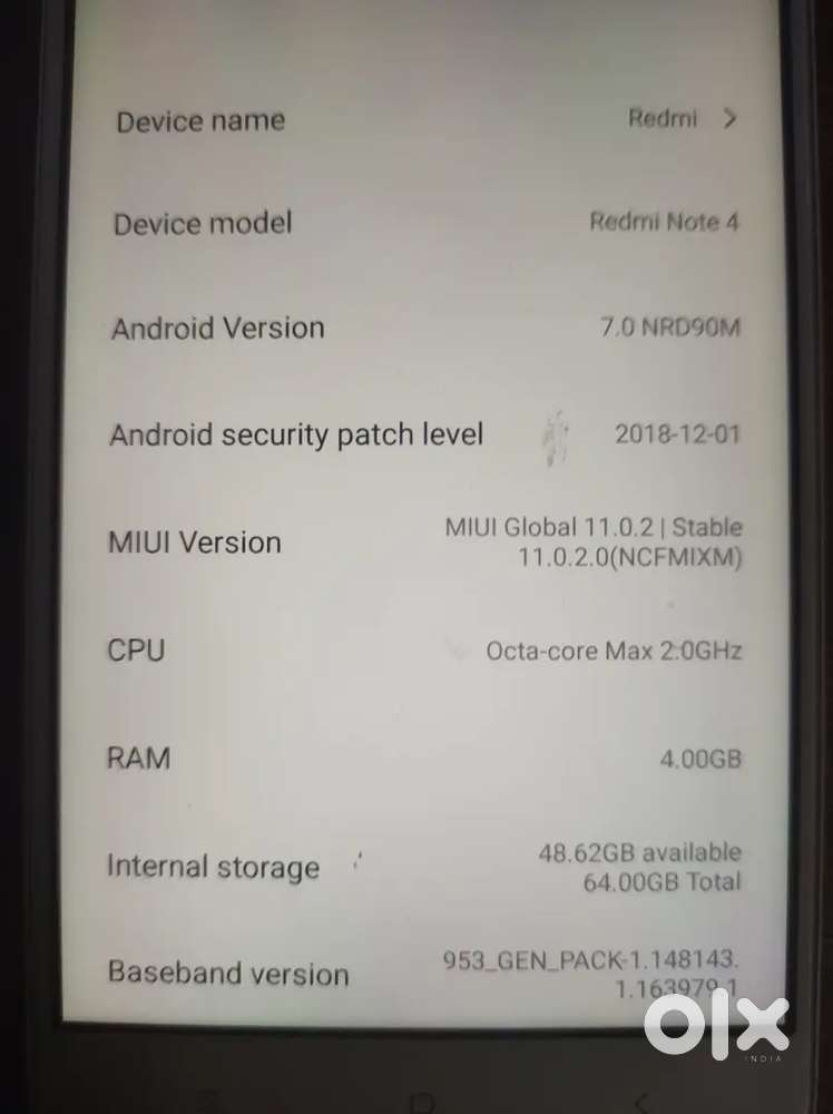 Redmi Note4 4GB 64GB