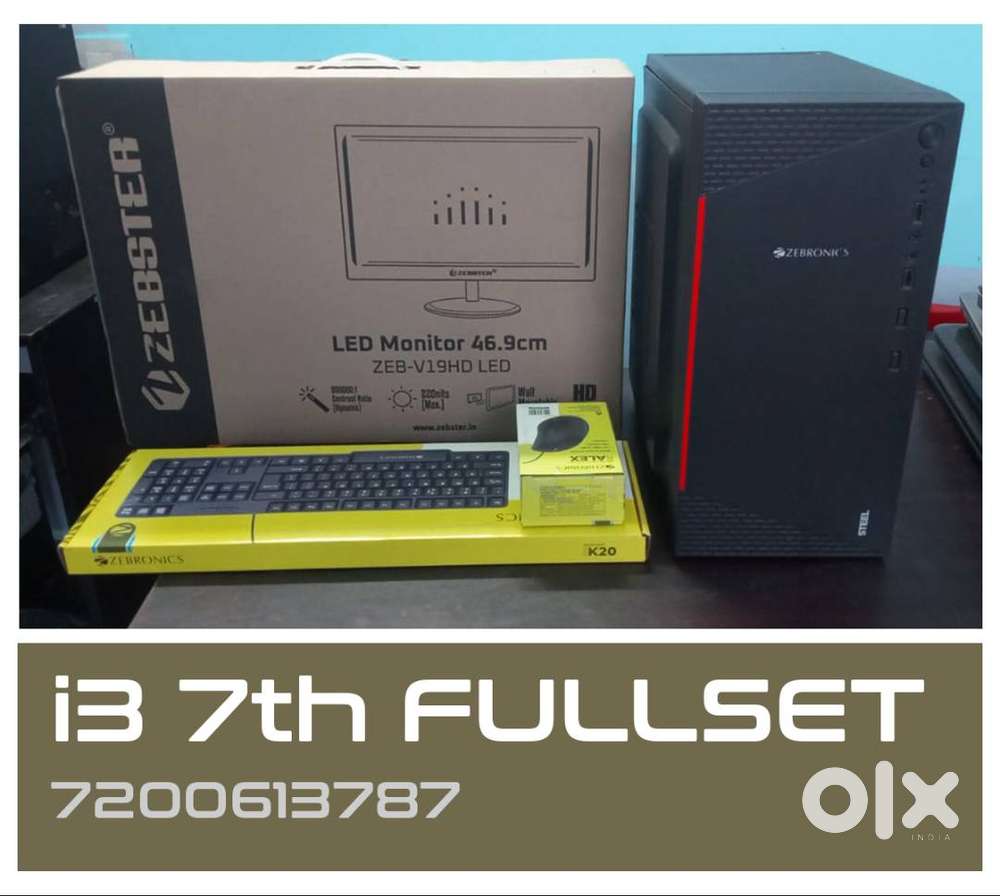 COMPUTER SET  CPU  MONITOR 19 INCH - I3 7TH GEN  WARRANTY 1 YEARm