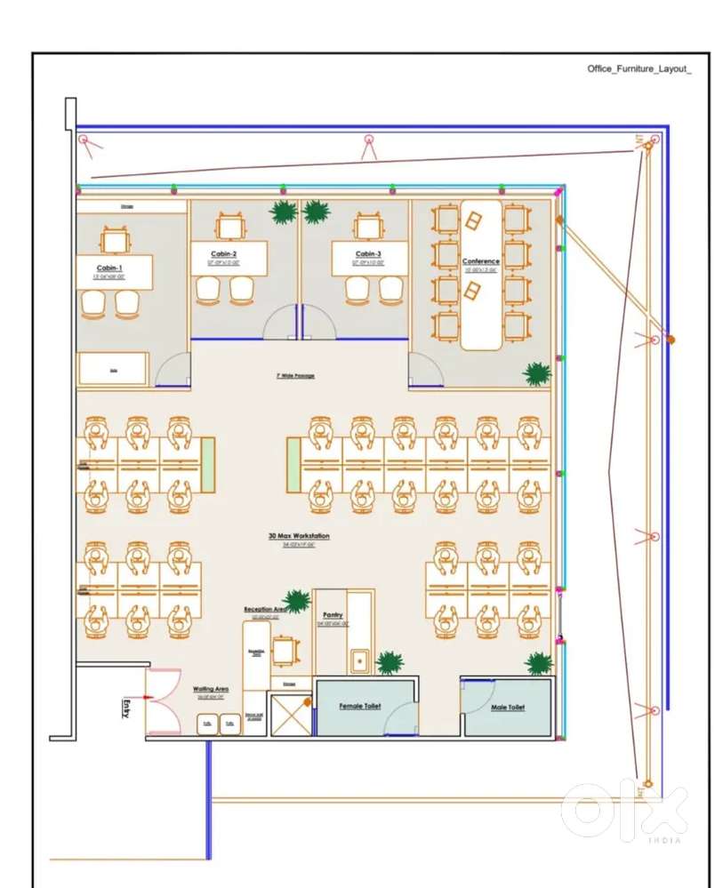 2692 Ft.+ 622 ft. Terrace Fully Furnish Office For Rent.At s.g road