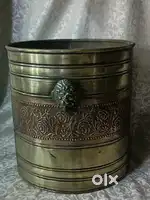 Antique pure brass solid heavy big planted embossed