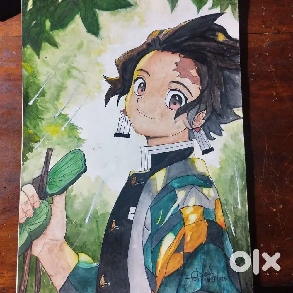 Tanjiro - from demon Slayer  Watercolor painting
