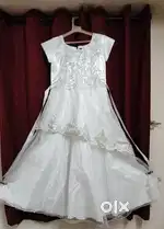 White fabric gown