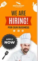 Vacancy for Dosa, Porota Maker and Tea & Juice Maker - Thodupuzha