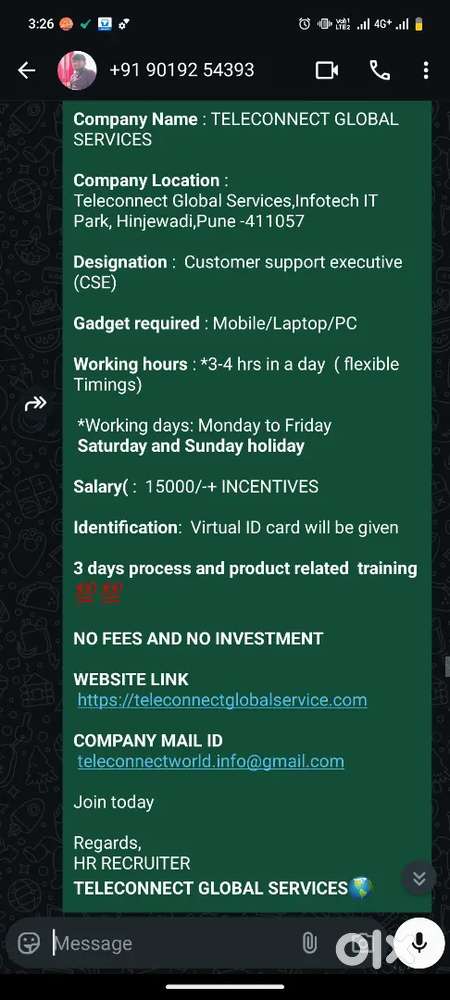 Customer support Executive 10  +