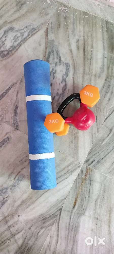 Dumbell, Kettle and Yoga Mat