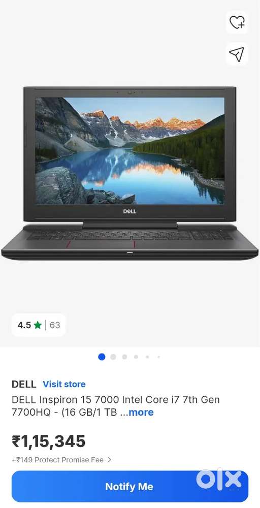 Dell Inspiron 15 (Processor: i7 7th gen. GRAPHICS: GTX 1050) for sale!
