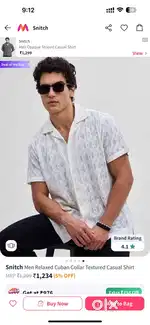 Snitch original men cuban collar relaxed fit shirt
