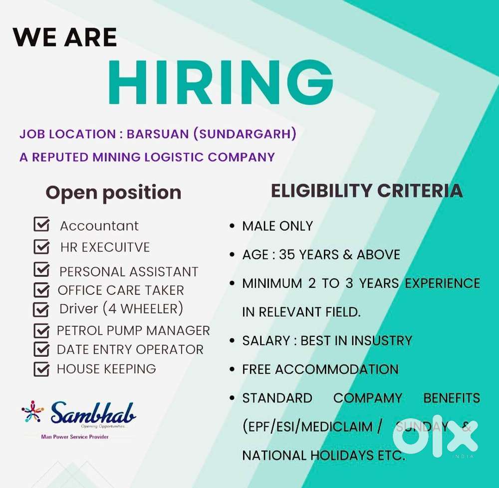 Job in Mining Company Multiple Vacancy BARSUAN (SUNDARGARH)