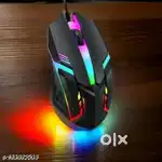 Gaming mouse, 3 Bottons RGB Light sports design for laptop & pc wired.