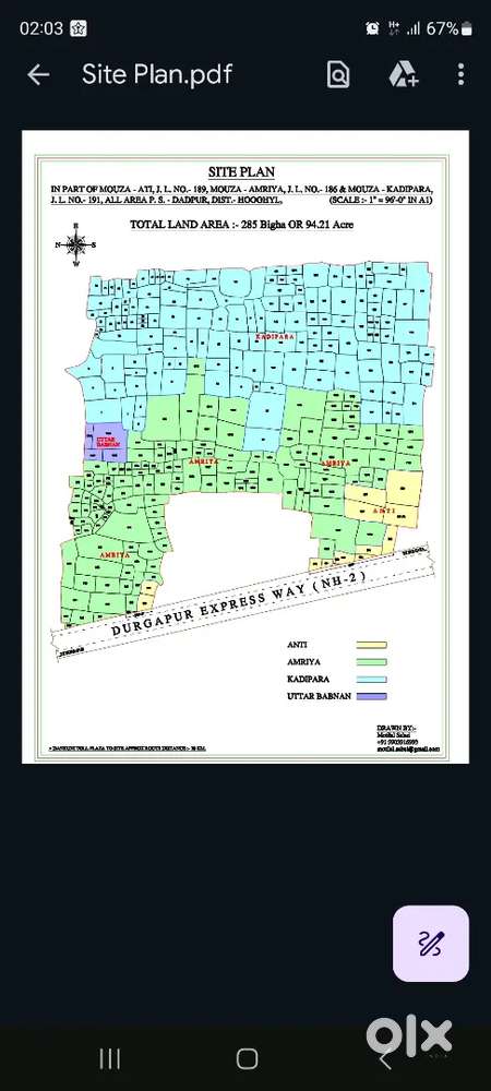 600 bigha ready land.N.H.2 upor ready ache.  198.3468 Acre