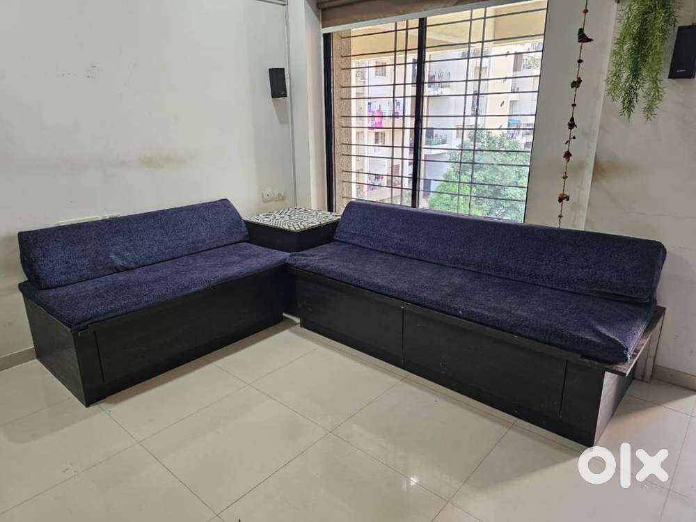 L-Shaped Sofa with Storage Drawers – Premium Build  ₹8,000