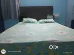 Wooden double bed for sale along with wakefit mattress(5 years old)