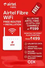 Airtel WiFi + 5G SIM FREE  Unlimited Internet + OTT @ ₹499