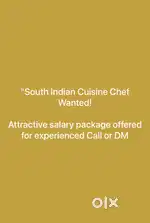 South Indian Cuisine Chef Wanted