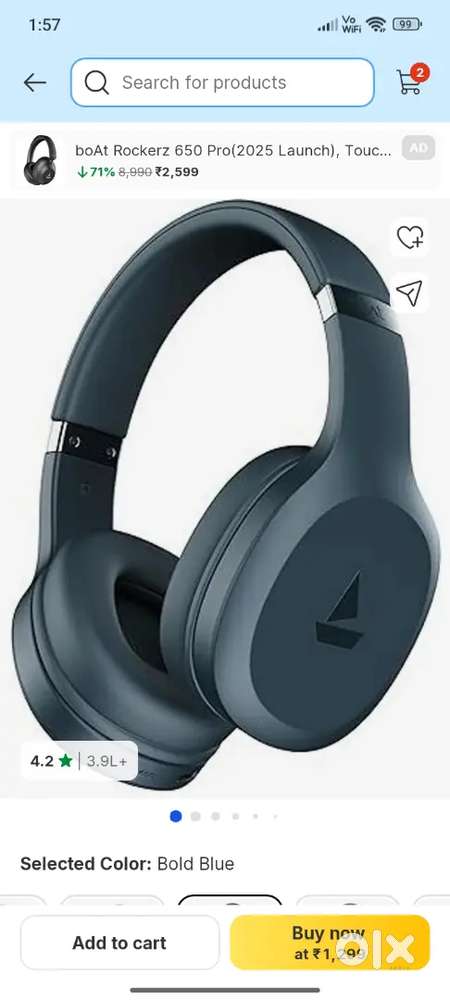 Boat rockerz 412 , ocen blue , dynamic look ,Extra bass,high sound