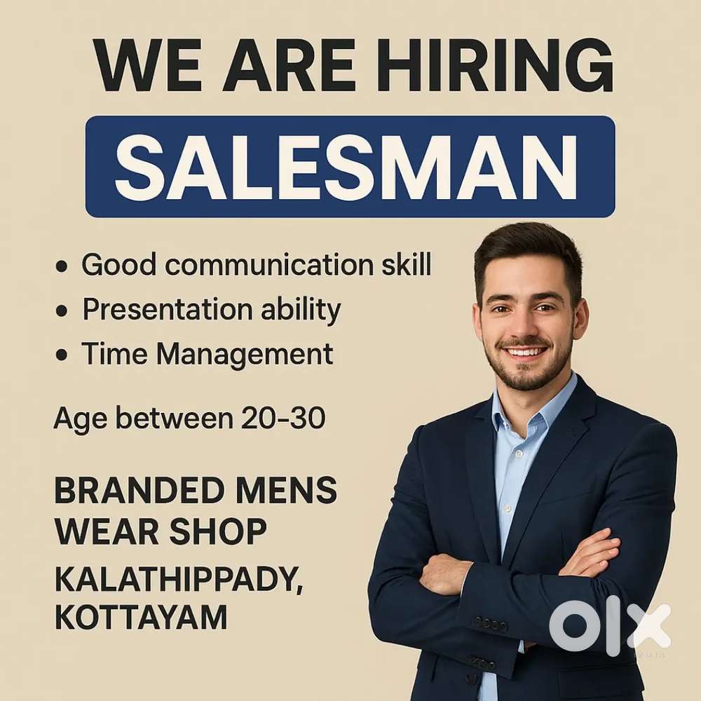 Looking for Sales Man in Mens Branded Clothing Centre
