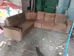 L shape sofa set with fiber back and comfortable sitting with