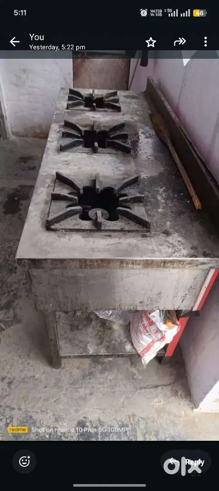 3 burner steel batti