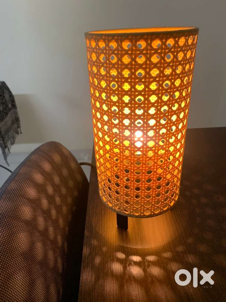 Table lamp from IKEA and Clothes bin from IKEA