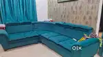 It's very fantastic sofa with 2 puffy and 1 table with glass