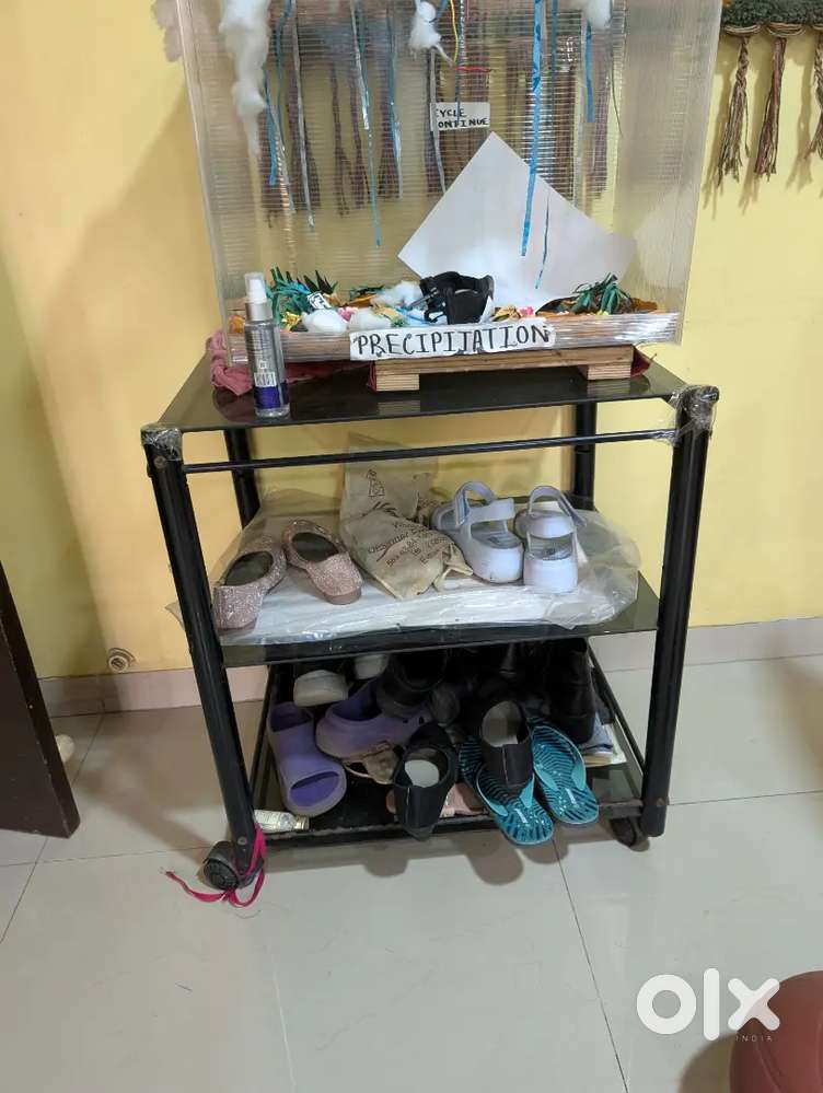 TV trolley made of toughened glass