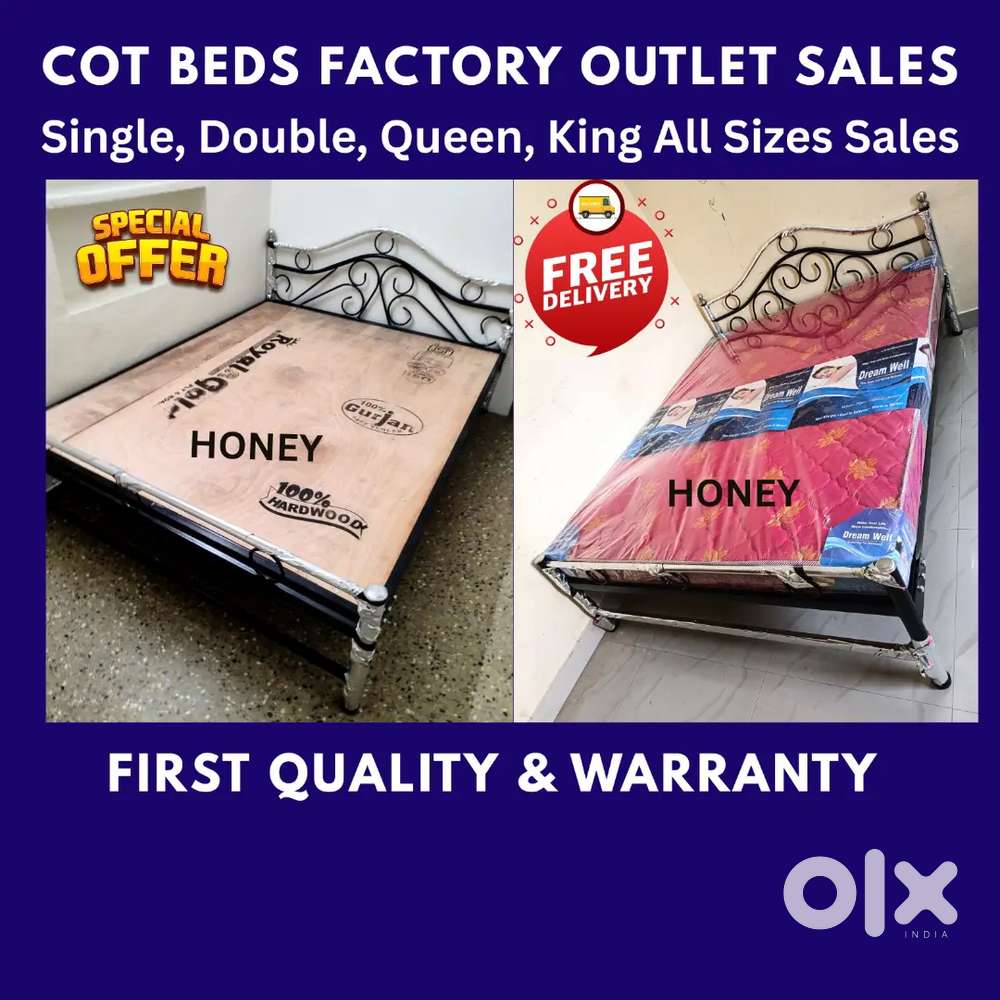Honey Furniture -  Steel Cot Bed Mattresses Sales / Warranty
