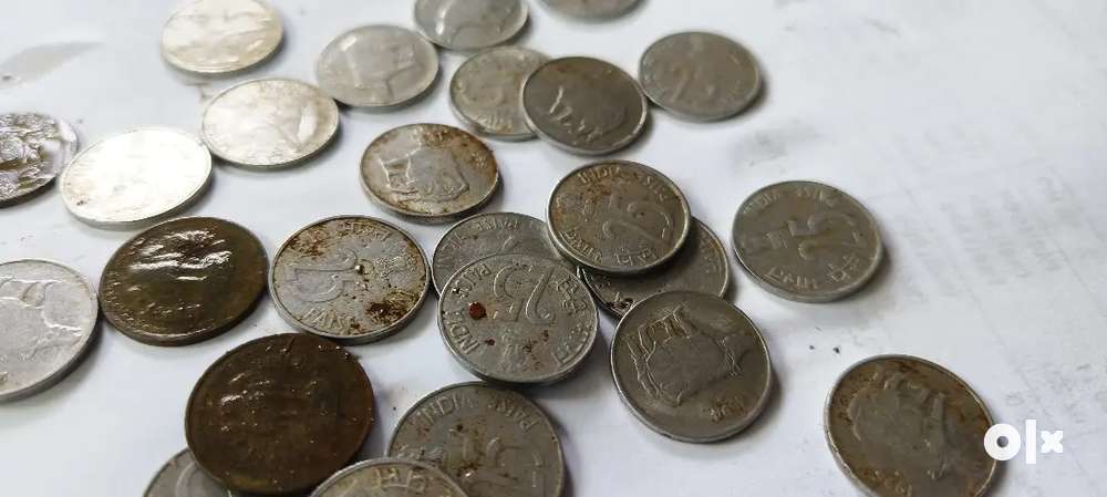 Old 25 paisa coins 45 years old