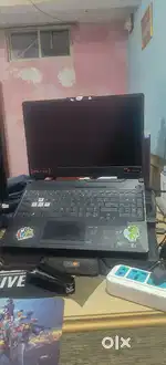 Mp online laptop setup with monitor & printer.