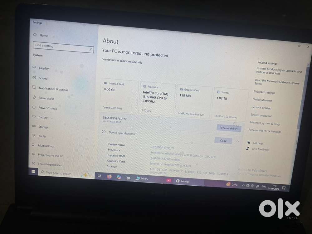 Dell i3 6ganration