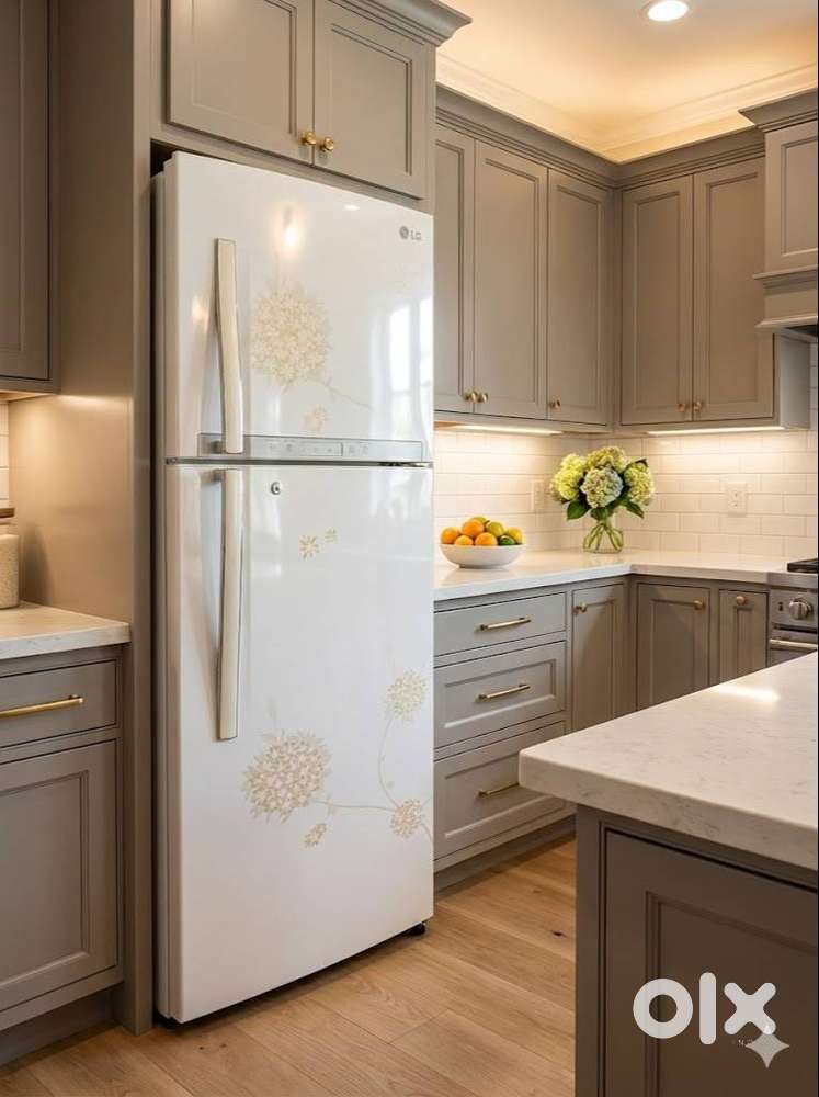 @@@ LG 335L 4 Star Frost-Free Double Door Fridge Bouquet White