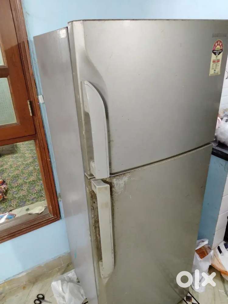 Double door fridge grey colour