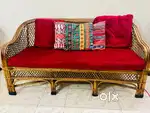 Cane Sofa set 3+2 with cushions & Coffee center table