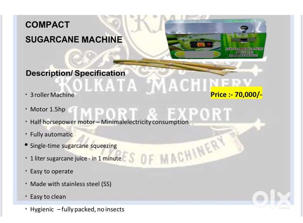Compact sugarcane juice machine