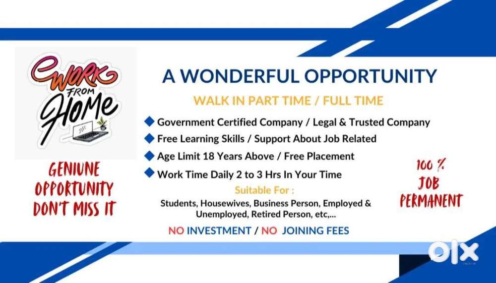 WORK FROM HOME-PART  TIME JOBS-SIMPLE TYPING & EASY HAND-WRITING JOBS