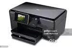 Hp printer and speaker with woofer and dell laptop