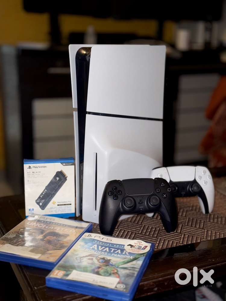 PS5 Slim Disc + 2TB SSD + 2 Controllers + 20+ Games + 2 Discs - bundle