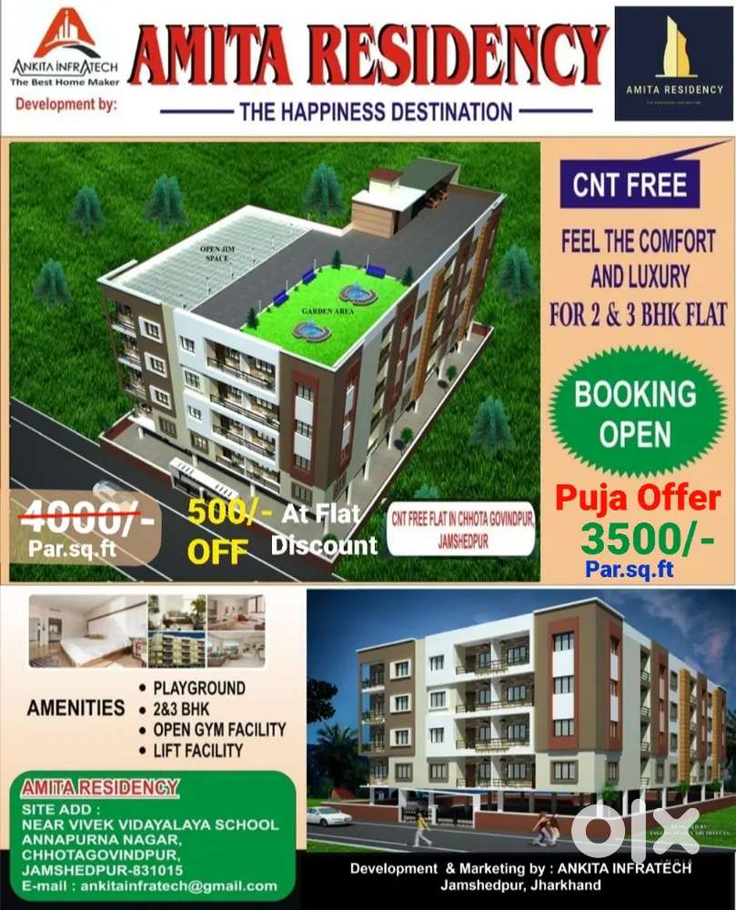 Sir, 2&3 BHK Own your LUXURI FLAT Sale in JAMSHEDPUR, CHHOTA GOVINDPUR