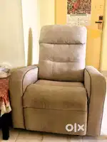 Home Center - 1 Seater Recliner Sofa with Soft Suede Fabric