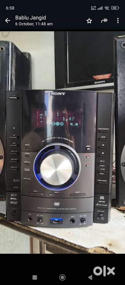 Sony mhc gzr-77d music system dvd, 2tape, usb,aux & 6700wattbs Speaker