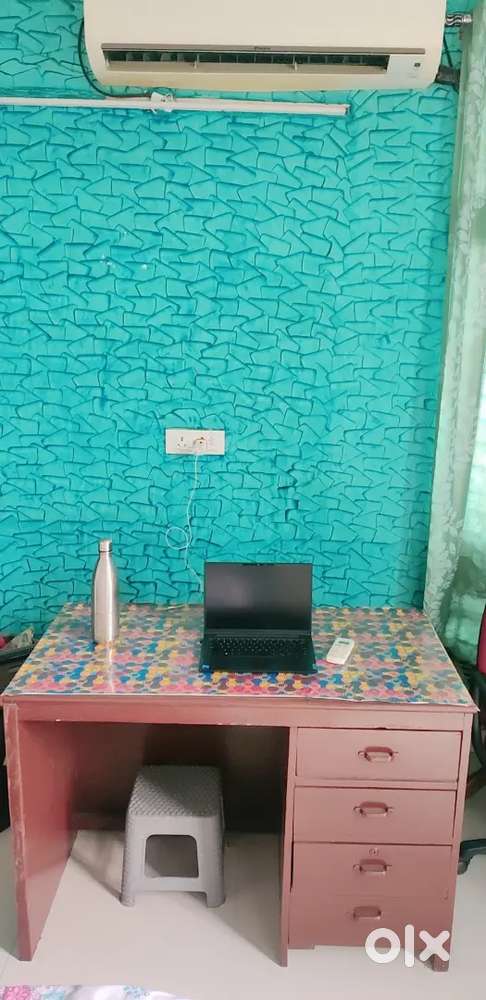 Wooden Study Table with 4 Drawers