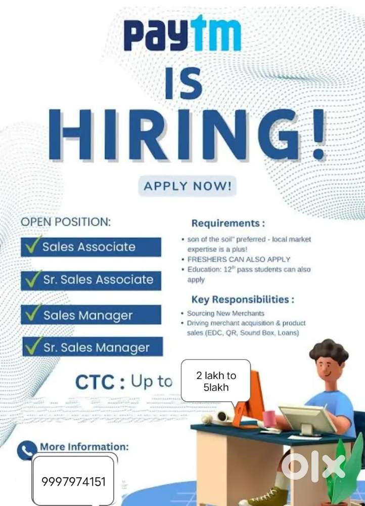 Hiring for paytm boys and girl