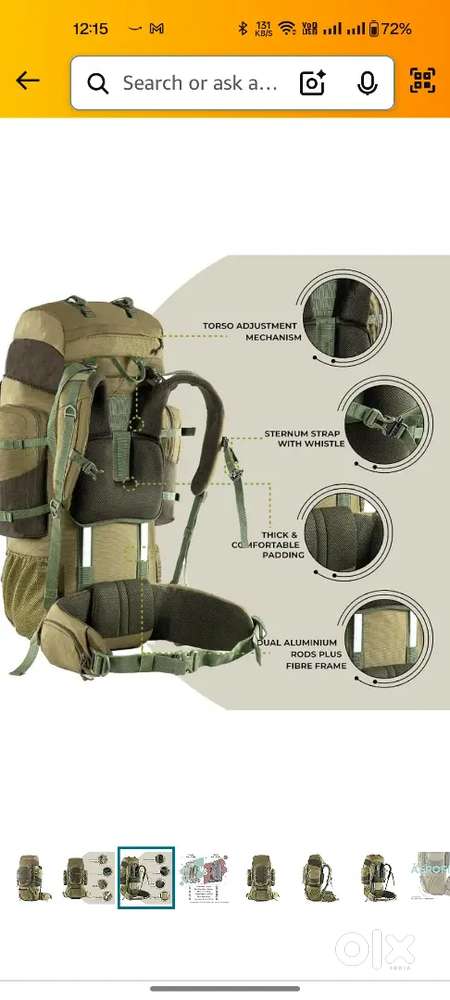 Tripole Walker Pro Metal Frame Rucksack with Rain Cover for Trekking