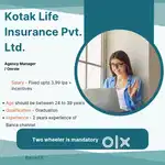 Faridabad/Kotak life insurance/Agency Manager/Age 24 to 39/onro