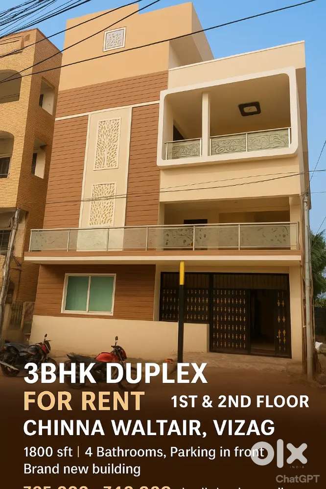 New Premium 3BHK Duplex Residential Building for Rent – Chinna Waltair