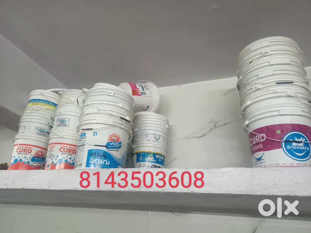 Curd bucket 10kg.30rs.  and 5 kg.20rs