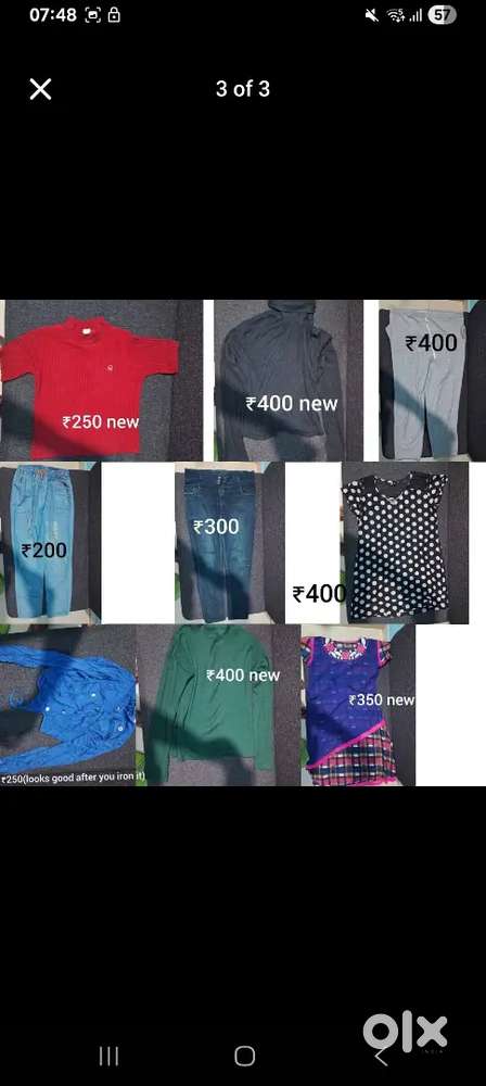 I'm selling various tops, dresses, jeans