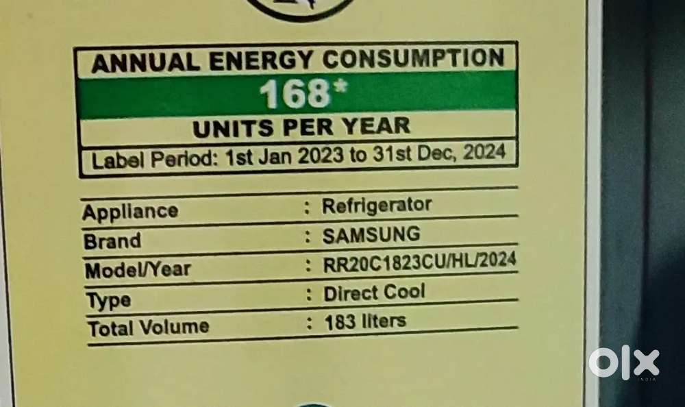 Samsung 183 L. 1 year used fridge