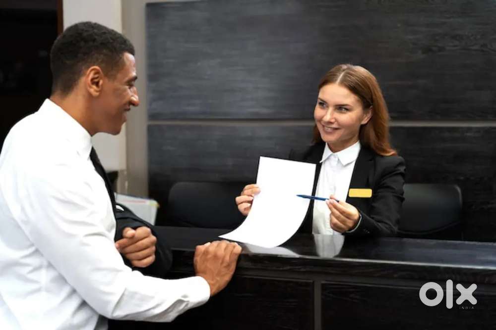 Female receptionist in front office