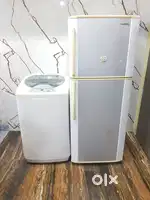 Samsung double door refrigerator and haier top load washing machine #$